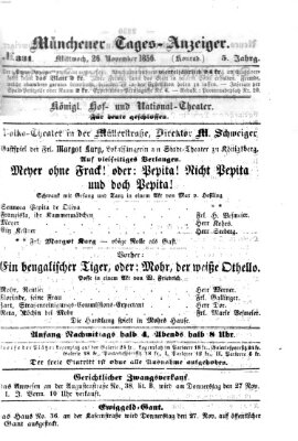 Münchener Tages-Anzeiger Mittwoch 26. November 1856