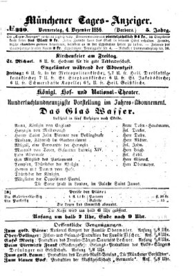 Münchener Tages-Anzeiger Donnerstag 4. Dezember 1856