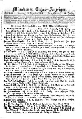 Münchener Tages-Anzeiger Samstag 13. Dezember 1856