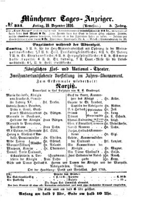 Münchener Tages-Anzeiger Freitag 19. Dezember 1856