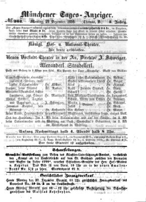 Münchener Tages-Anzeiger Montag 29. Dezember 1856