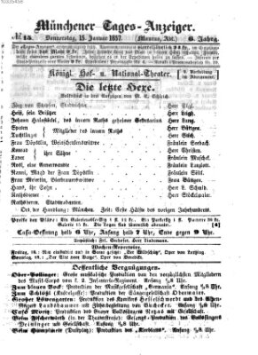 Münchener Tages-Anzeiger Donnerstag 15. Januar 1857