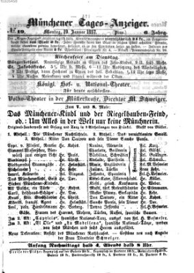 Münchener Tages-Anzeiger Montag 19. Januar 1857