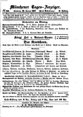 Münchener Tages-Anzeiger Sonntag 25. Januar 1857