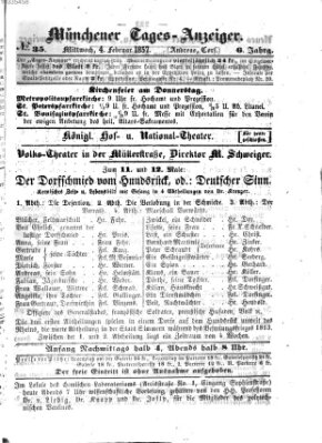 Münchener Tages-Anzeiger Mittwoch 4. Februar 1857