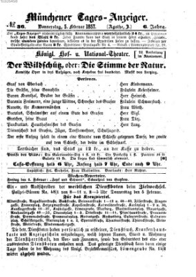 Münchener Tages-Anzeiger Donnerstag 5. Februar 1857