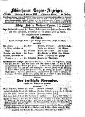 Münchener Tages-Anzeiger Sonntag 8. Februar 1857