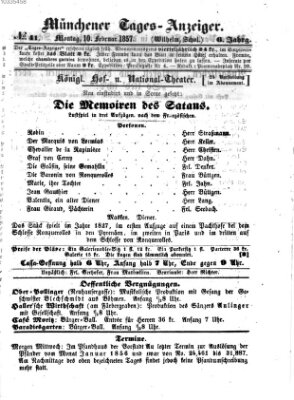 Münchener Tages-Anzeiger Dienstag 10. Februar 1857