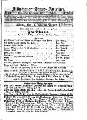 Münchener Tages-Anzeiger Donnerstag 12. Februar 1857