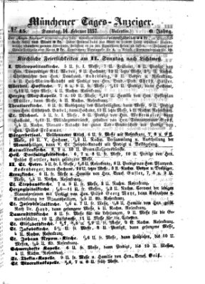 Münchener Tages-Anzeiger Samstag 14. Februar 1857