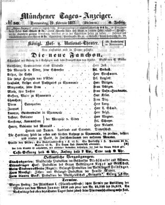 Münchener Tages-Anzeiger Donnerstag 19. Februar 1857