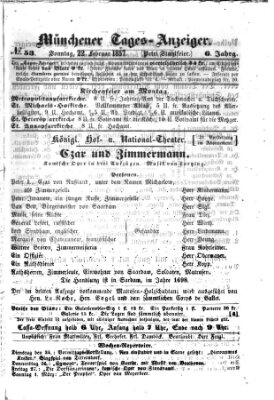 Münchener Tages-Anzeiger Sonntag 22. Februar 1857