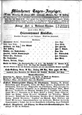 Münchener Tages-Anzeiger Dienstag 24. Februar 1857