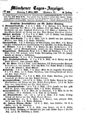 Münchener Tages-Anzeiger Samstag 7. März 1857