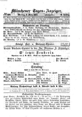 Münchener Tages-Anzeiger Montag 9. März 1857