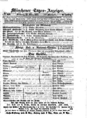 Münchener Tages-Anzeiger Dienstag 10. März 1857