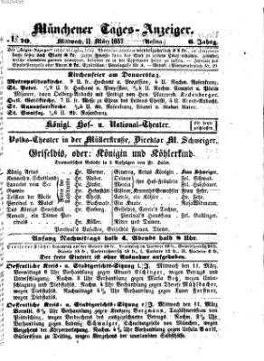 Münchener Tages-Anzeiger Mittwoch 11. März 1857