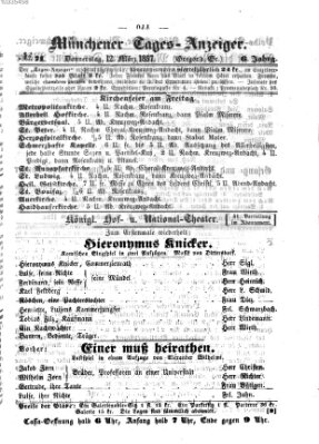 Münchener Tages-Anzeiger Donnerstag 12. März 1857