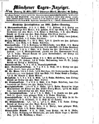 Münchener Tages-Anzeiger Samstag 14. März 1857