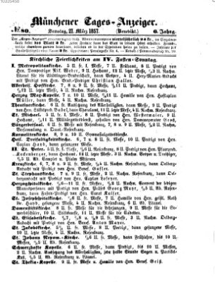 Münchener Tages-Anzeiger Samstag 21. März 1857