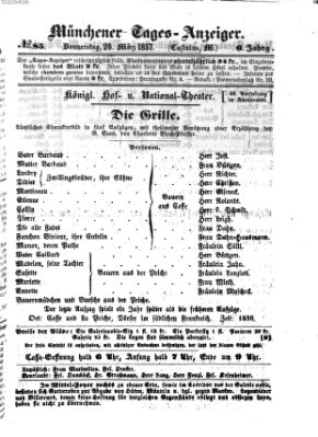 Münchener Tages-Anzeiger Donnerstag 26. März 1857