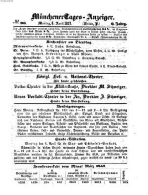 Münchener Tages-Anzeiger Montag 6. April 1857