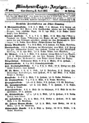 Münchener Tages-Anzeiger Samstag 11. April 1857