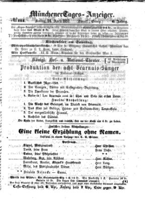 Münchener Tages-Anzeiger Freitag 24. April 1857