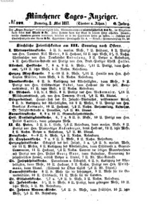 Münchener Tages-Anzeiger Samstag 2. Mai 1857