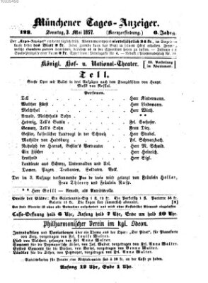 Münchener Tages-Anzeiger Sonntag 3. Mai 1857