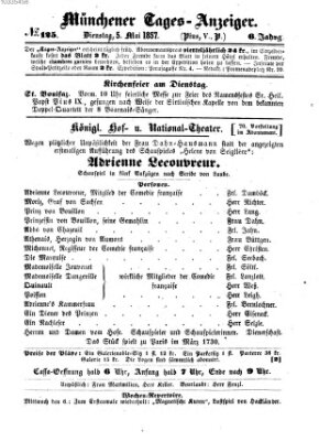 Münchener Tages-Anzeiger Dienstag 5. Mai 1857