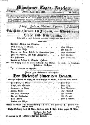 Münchener Tages-Anzeiger Mittwoch 13. Mai 1857