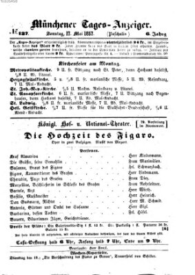 Münchener Tages-Anzeiger Sonntag 17. Mai 1857