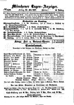 Münchener Tages-Anzeiger Freitag 22. Mai 1857