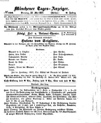 Münchener Tages-Anzeiger Dienstag 26. Mai 1857