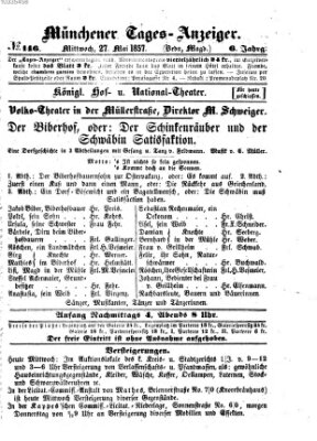 Münchener Tages-Anzeiger Mittwoch 27. Mai 1857