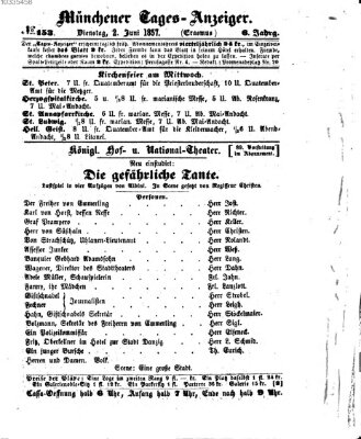 Münchener Tages-Anzeiger Dienstag 2. Juni 1857