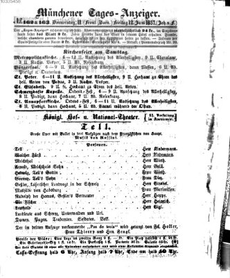 Münchener Tages-Anzeiger Donnerstag 11. Juni 1857