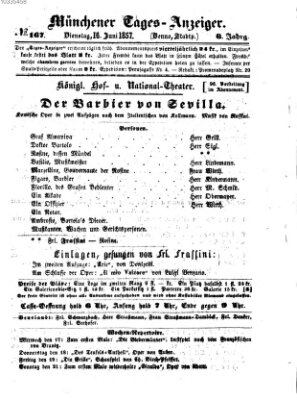 Münchener Tages-Anzeiger Dienstag 16. Juni 1857