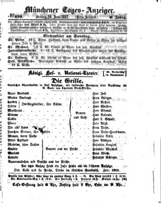 Münchener Tages-Anzeiger Freitag 19. Juni 1857