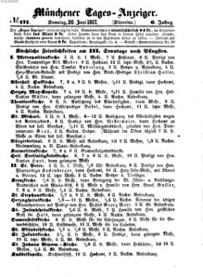 Münchener Tages-Anzeiger Samstag 20. Juni 1857