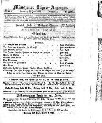 Münchener Tages-Anzeiger Sonntag 21. Juni 1857