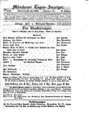 Münchener Tages-Anzeiger Mittwoch 24. Juni 1857