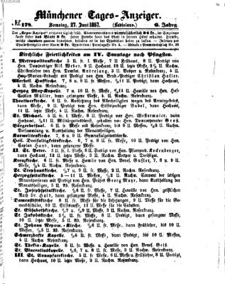 Münchener Tages-Anzeiger Samstag 27. Juni 1857