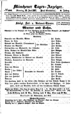 Münchener Tages-Anzeiger Dienstag 30. Juni 1857