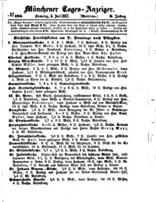 Münchener Tages-Anzeiger Samstag 4. Juli 1857