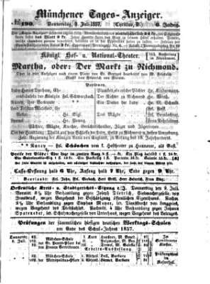 Münchener Tages-Anzeiger Donnerstag 9. Juli 1857