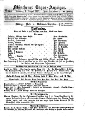 Münchener Tages-Anzeiger Sonntag 2. August 1857