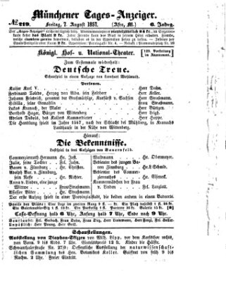 Münchener Tages-Anzeiger Freitag 7. August 1857