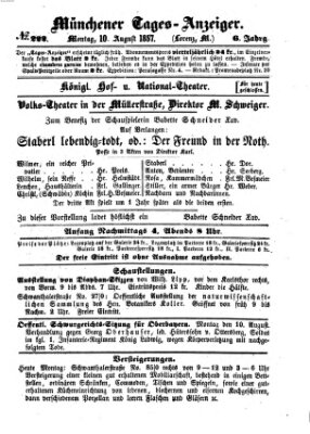 Münchener Tages-Anzeiger Montag 10. August 1857